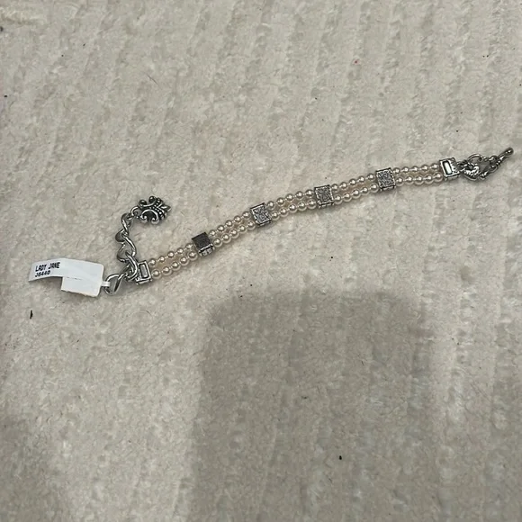 Brighton Silver-Tone Faux Pearl Triple Strand Bracelet - Picture 1 of 3